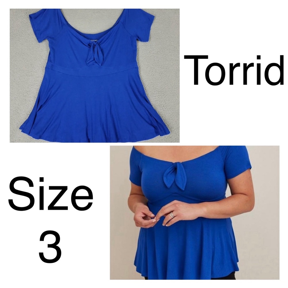 Torrid Blue Off The Shoulder Top